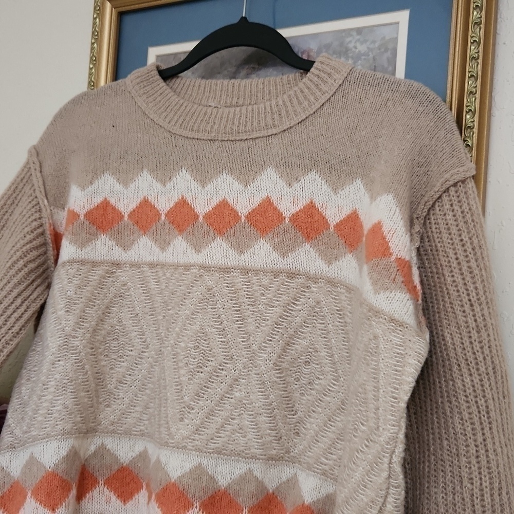 Soft Small/Medium Sweater With Baloon Sleeve Cozy Fall Winter Lagenlook - Picture 2 of 13